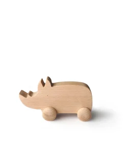 Wooden Rhino with Wheels
