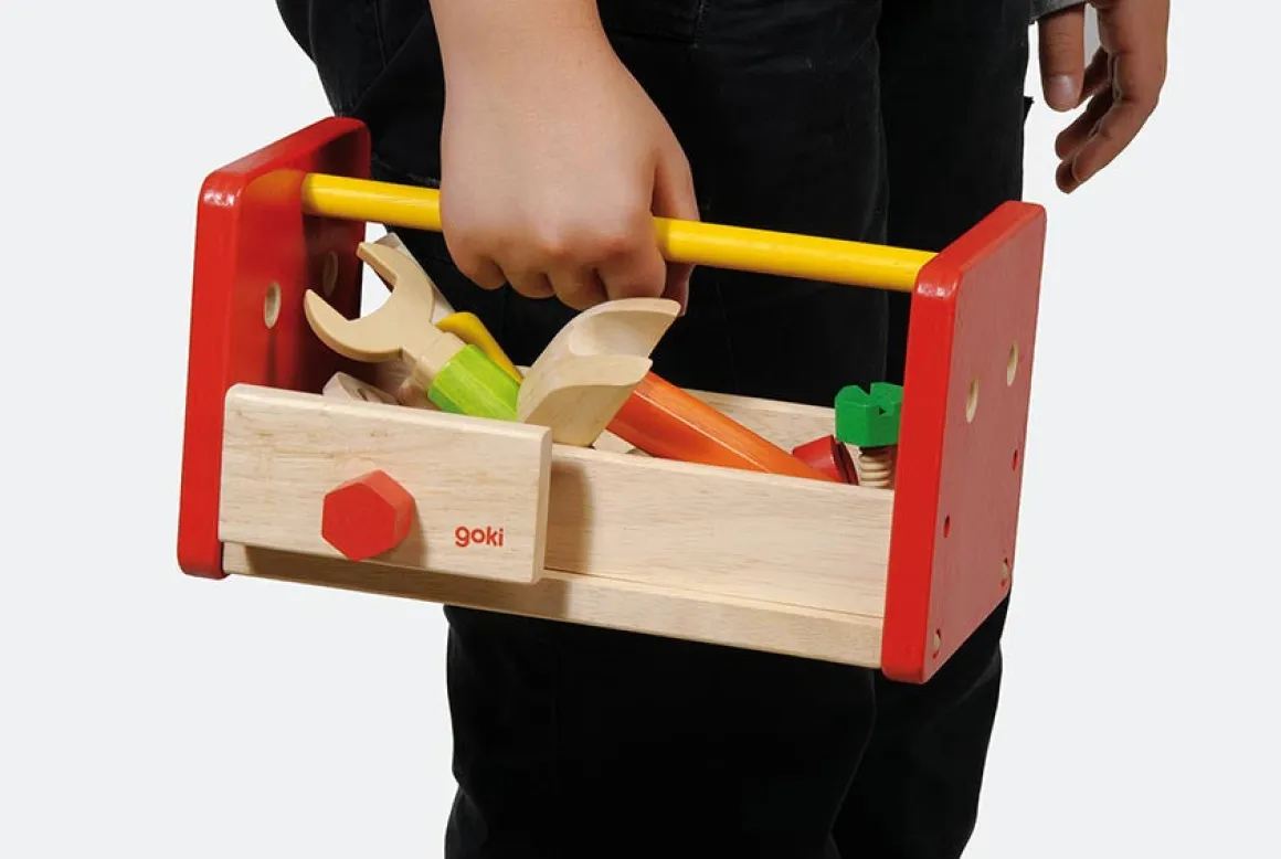 Wooden Workbench with Storage Box by Goki