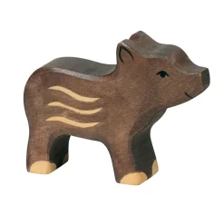 Young Boar Wooden Figure